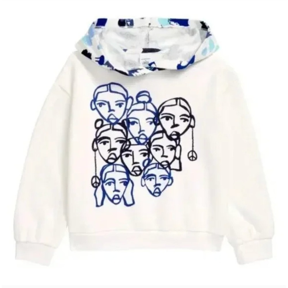 Nordstrom Cristina Martinez Print Cotton Hoodie Grow To Bloom Kids Small